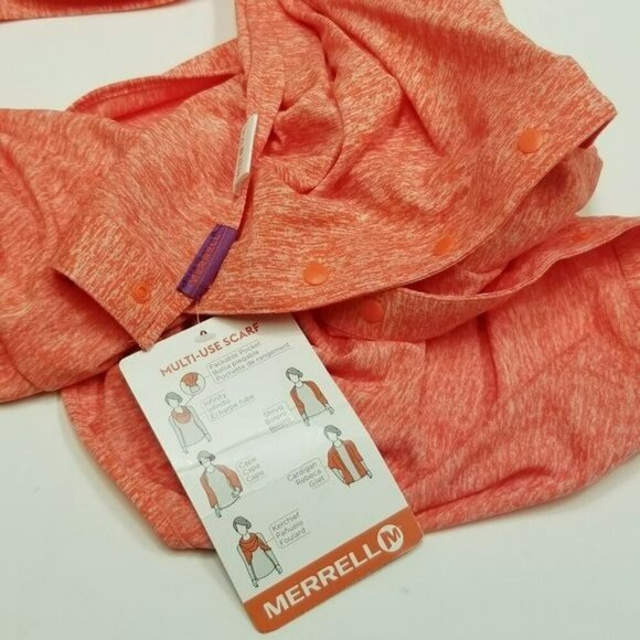 Merrell helio multi‎ use orange heathered scarf NWT One Size Fits All - Picture 1 of 13